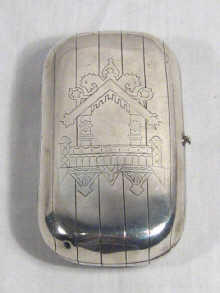 Appraisal: Russian Interest A silver cheroot case with engraved decoration Soviet