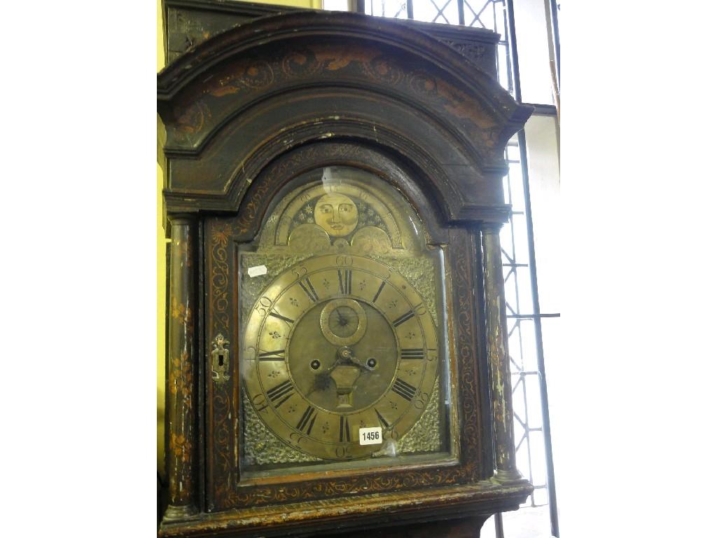 Appraisal: An th century long case clock the Japanned oak case