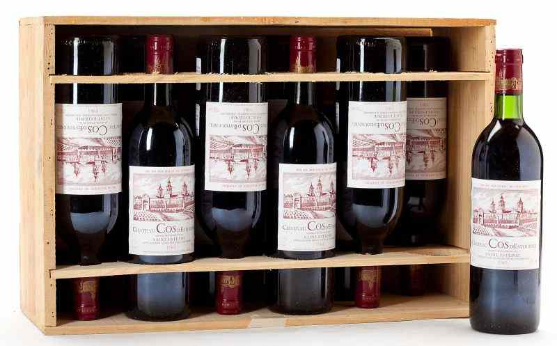 Appraisal: Chateau Cos d'EstournelSt Estephe bottles into neck bnAcquired from temperature-controlled