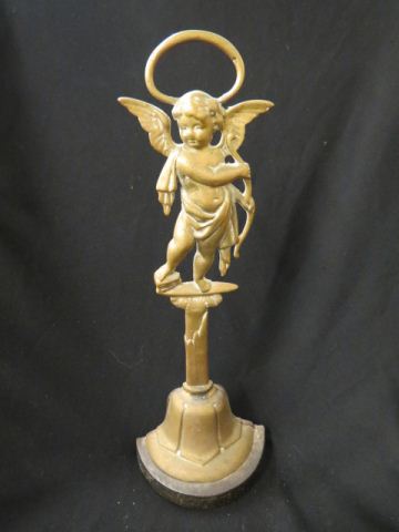 Appraisal: Brass Figural Doorstop of Cherubon pedestal