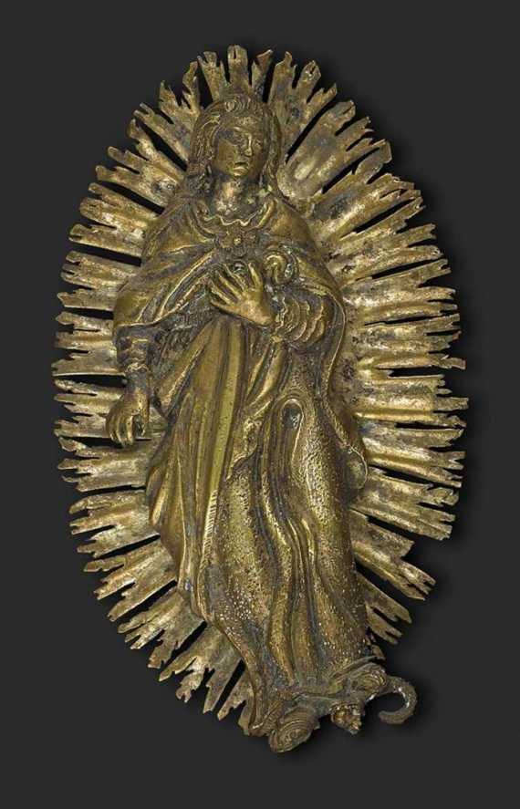 Appraisal: MARIA IMMACULATA th century Gilt brass and bronze Fragment H