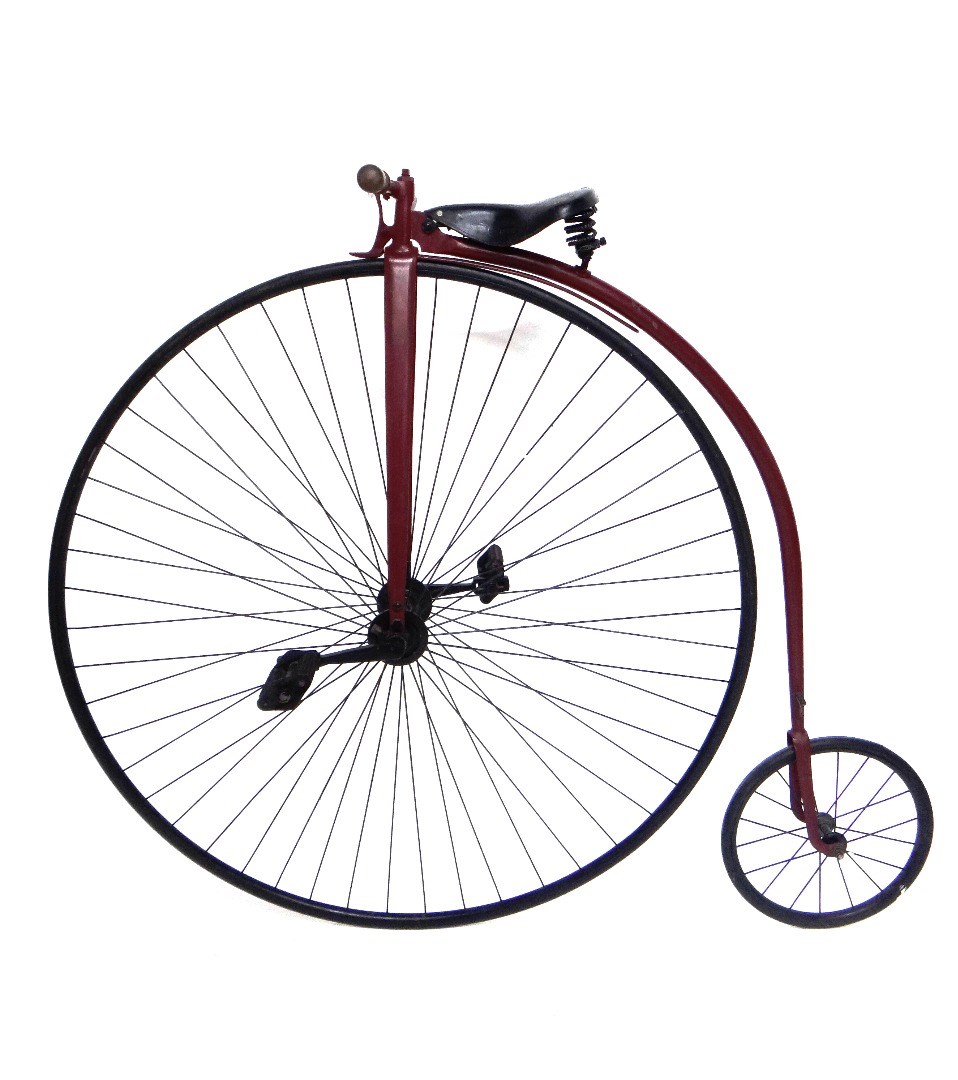 Appraisal: A reproduction of a Victorian penny farthing painted burgundy with