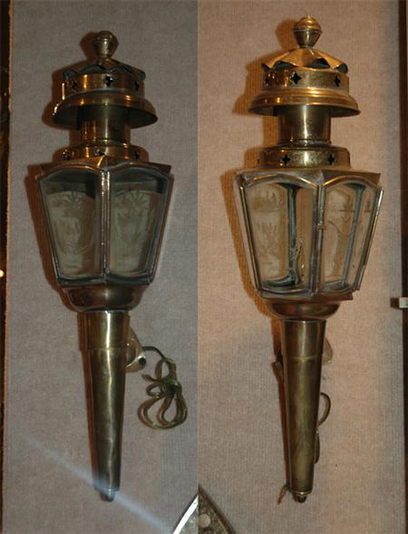 Appraisal: Pair of Brass Carriage Lights Estimate nbsp nbsp nbsp -