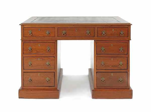 Appraisal: English mahogany desk early th c h w d