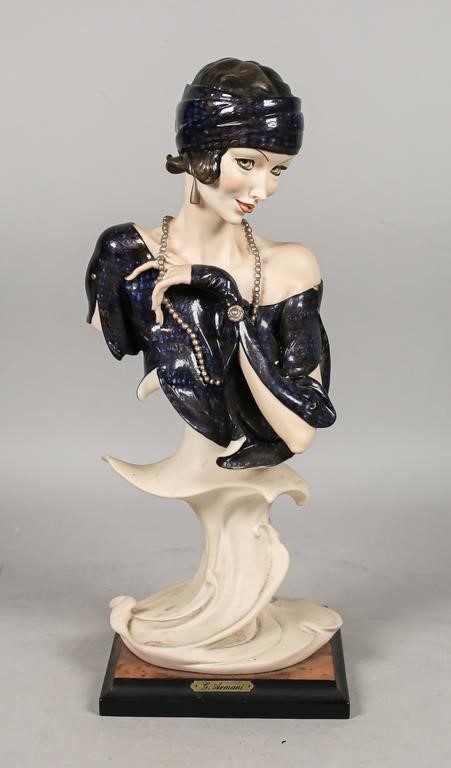 Appraisal: Giuseppe Armani Capodimonte porcelain bust of a flapper Signed and