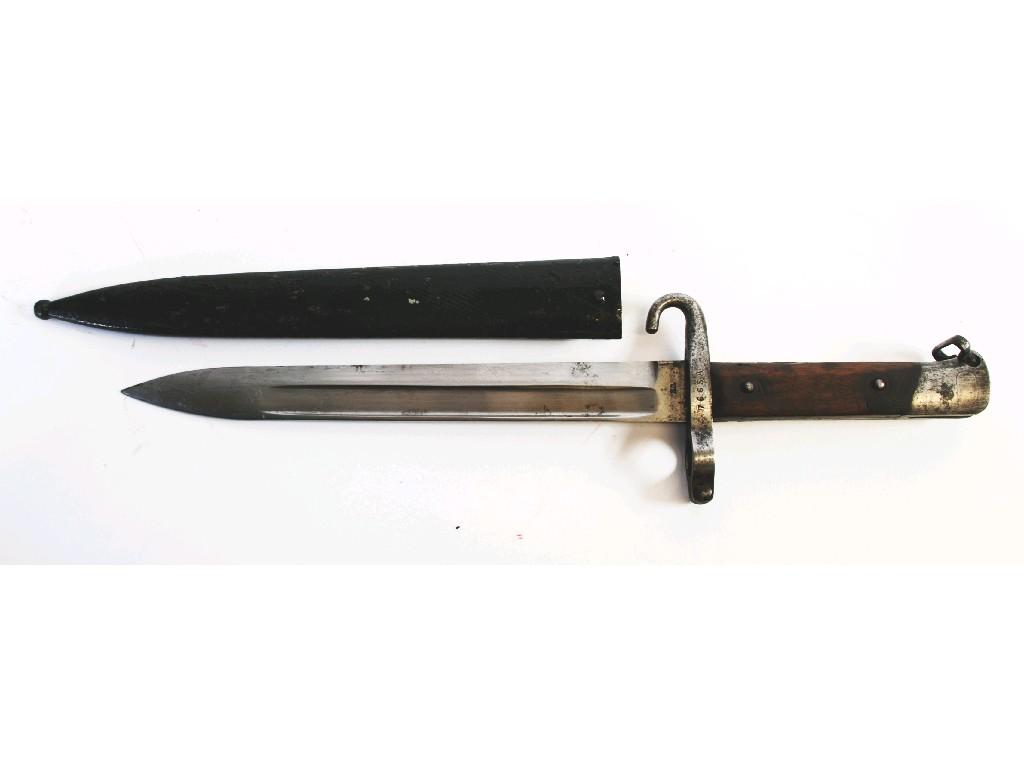 Appraisal: AUSTRIAN MODEL 'NCO' KNIFE BAYONET for use with Mannlicher pattern