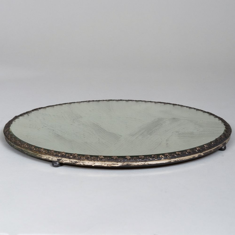 Appraisal: Silver Plate Mounted Mirror Surtout in diam Condition Minor wear