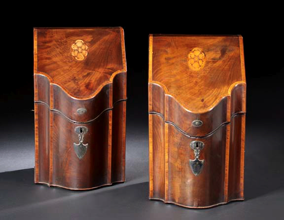 Appraisal: Fine Pair of Georgian Mahogany Knife Boxes George III reign