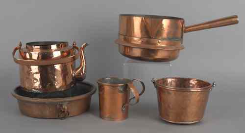 Appraisal: Group of five pieces of copper cookware