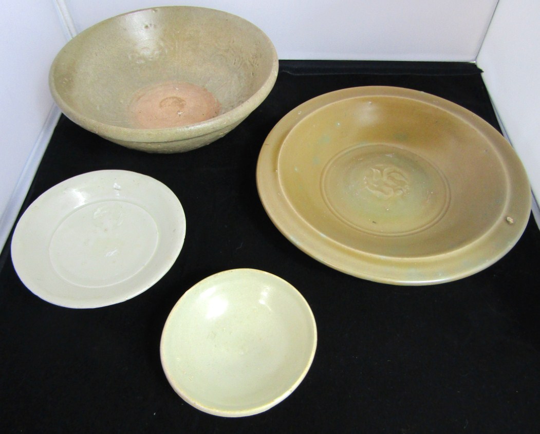 Appraisal: Four celadon type brown glazed bowls cm to cm