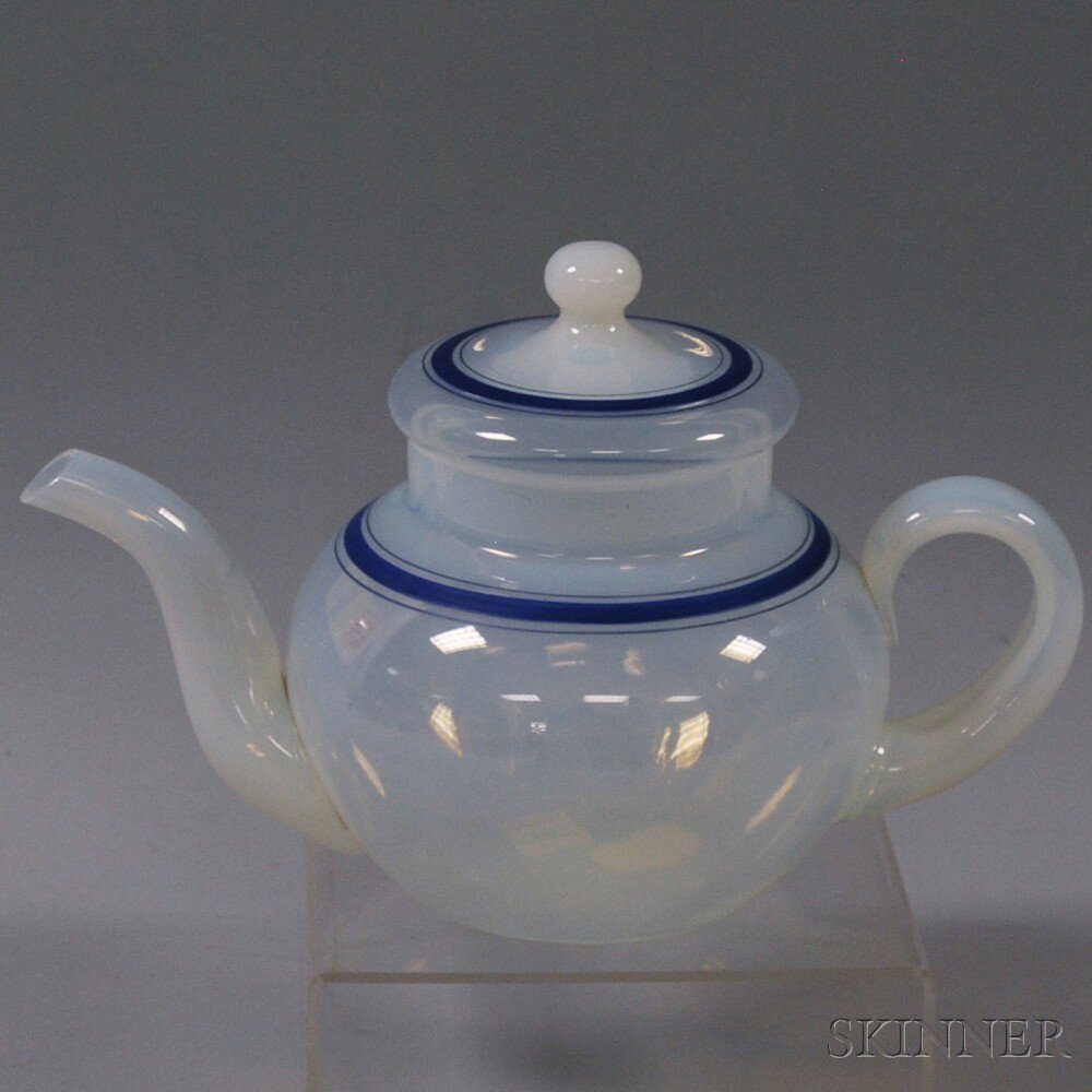 Appraisal: H C Fry Foval Glass Teapot North Rochester Pennsylvania early