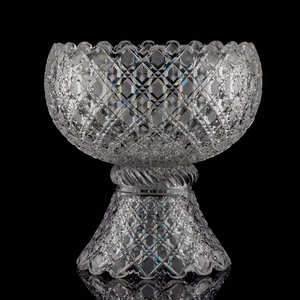 Appraisal: A Brilliant-Period Harvard Cut Glass Punch Bowl and Stand Height