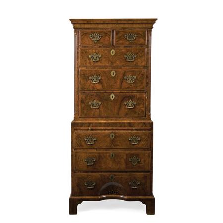 Appraisal: George II Walnut Diminutive Chest on Chest Estimate -