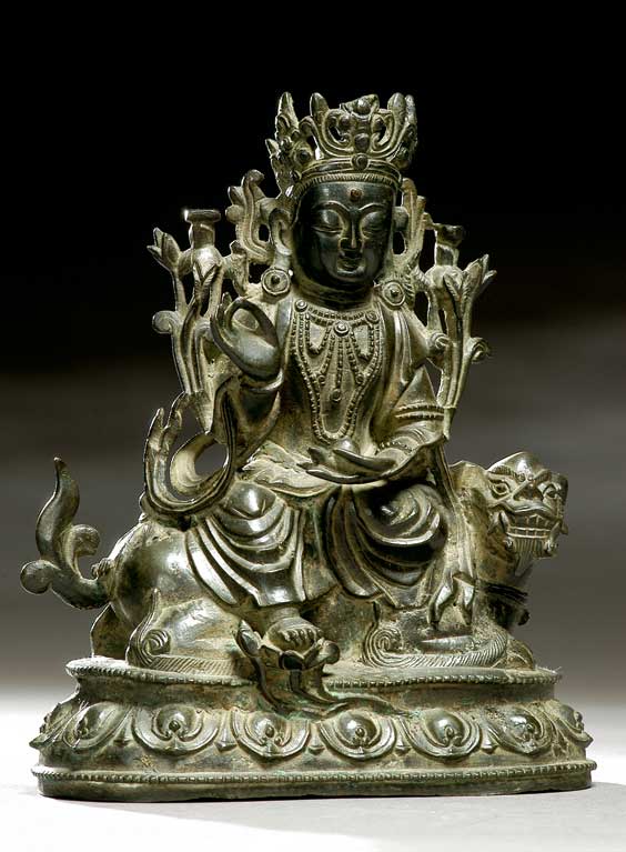 Appraisal: MING DYNASTY BRONZE DEITY Chinese Ming Dynasty bronze model of