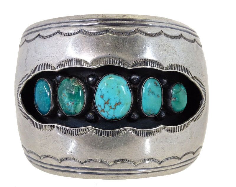 Appraisal: Navajo Turquoise Sterling Silver Cuff Navajo Turquoise Sterling Silver Cuff