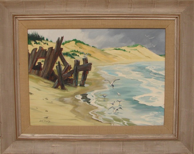 Appraisal: Weathered Sand Dunes oil on masonite x SLL Artist American