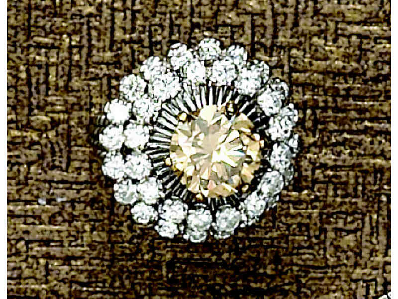 Appraisal: COGNAC DIAMOND RING k white gold princess style ring with