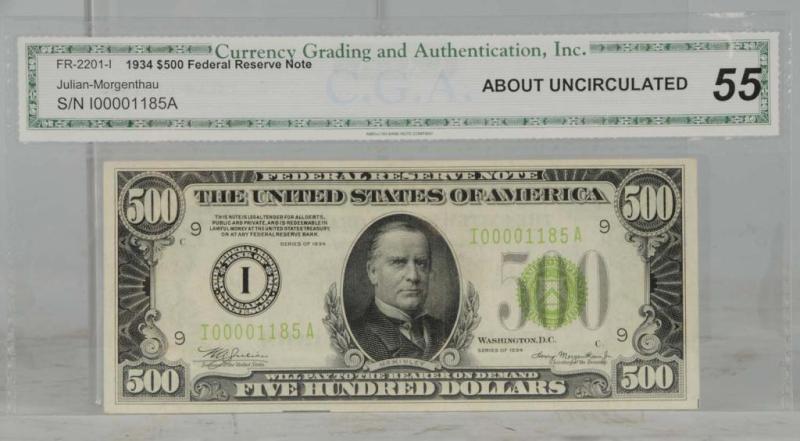 Appraisal: Federal Reserve Note Description Minneapolis Minnesota Series of Serial number