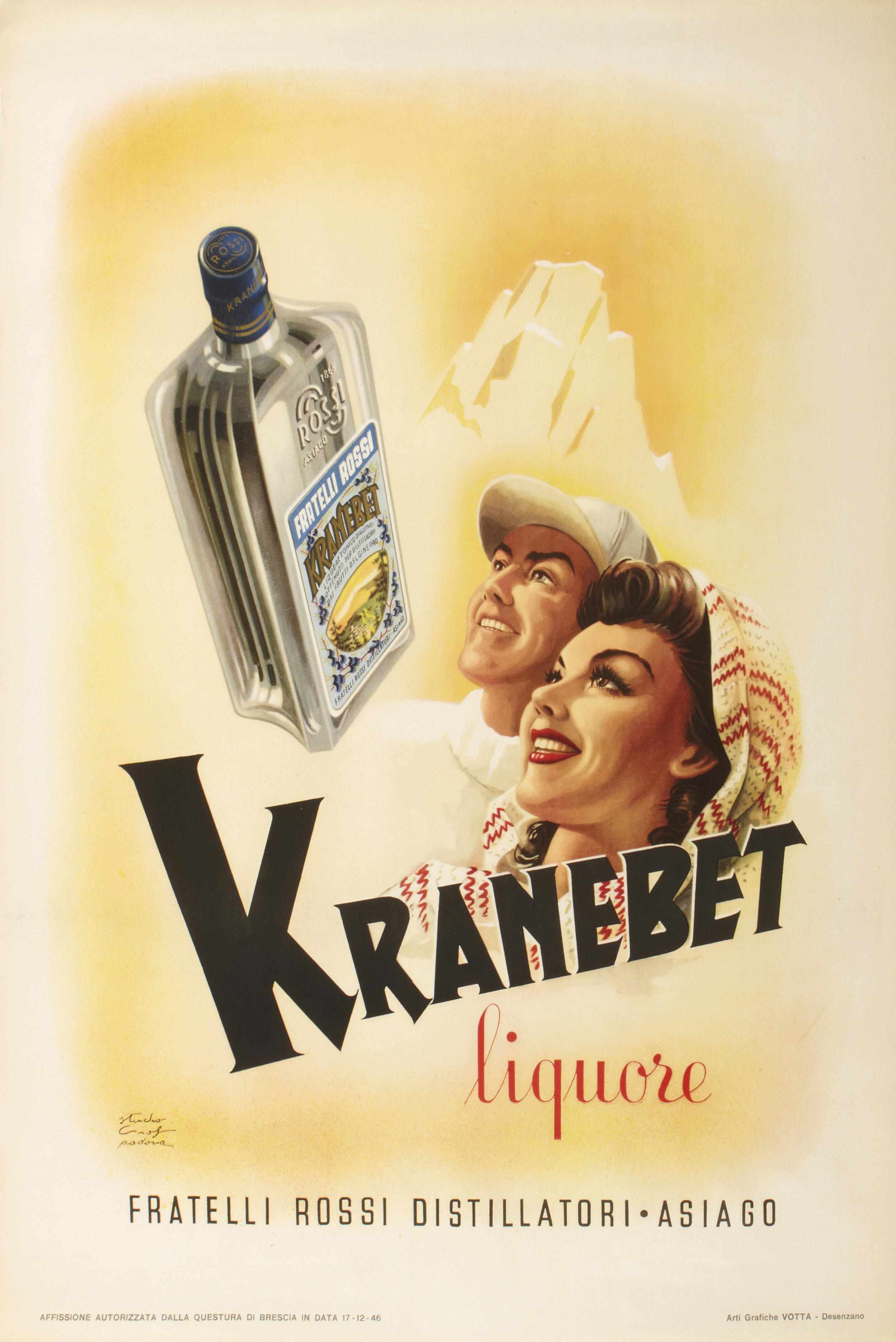 Appraisal: Artist Unknown th century Kranebet Liquore Lithographic poster in colors