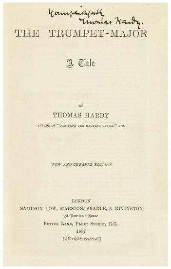 Appraisal: HARDY Thomas The Trumpet Major A Tale London Sampson Low