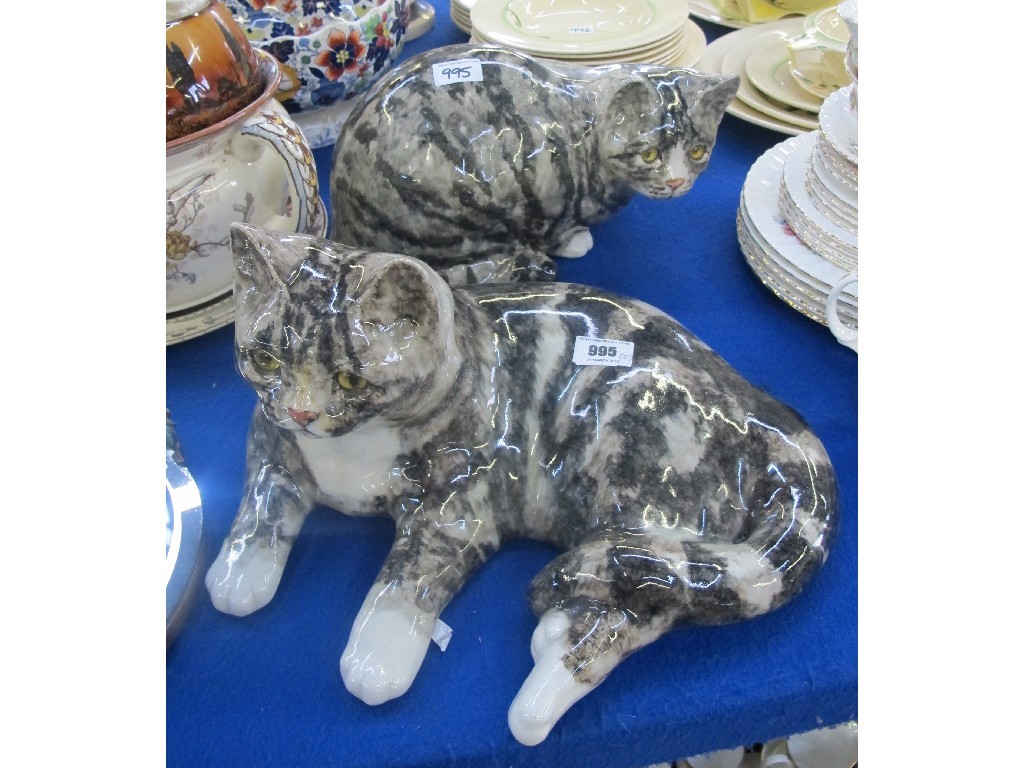 Appraisal: Two Winstanley pottery figures of cats