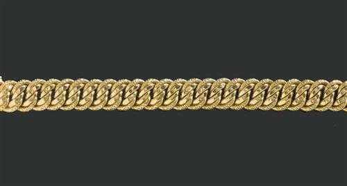 Appraisal: GOLD-BRACELET um Ros gold g Klassisches halbmassives Bracelet mit Doppelpanzer-Muster