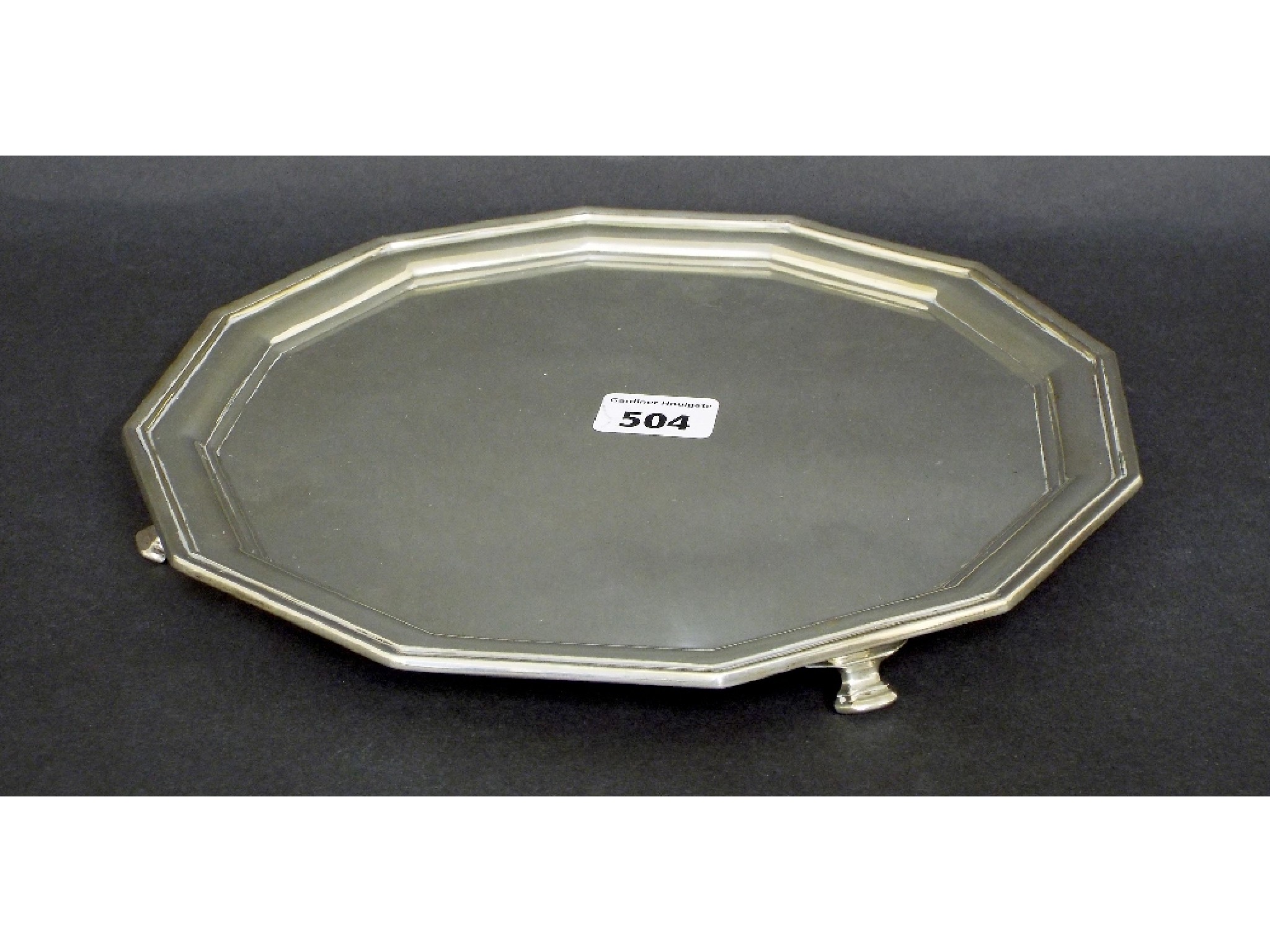 Appraisal: s silver dodecagon shaped salver maker Atkin Brothers Sheffield long