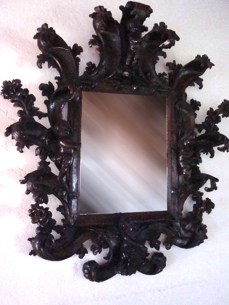 Appraisal: Spectacular th Century Italian Rococo elaborately carved walnut mirror having