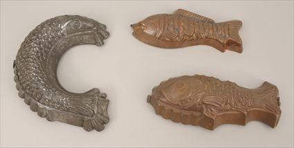 Appraisal: Three Copper Fish-Form Food Molds to in