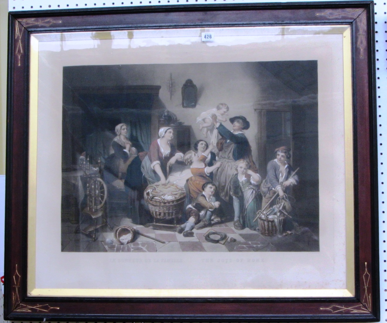 Appraisal: After Hunin The Joys of Home engraving by Cornilliet with