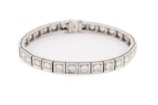 Appraisal: Ladies K White Gold Diamond Tennis Bracelet A ladies' handmade