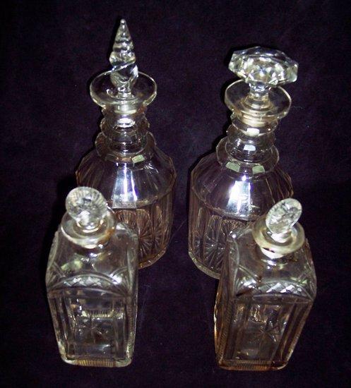 Appraisal: A pair of early th Century glass spirit decanters with