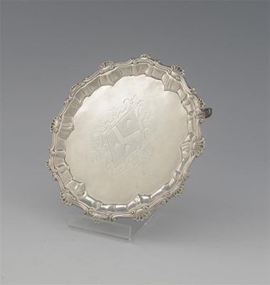 Appraisal: A George III waiter with shell and scroll border and