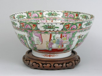 Appraisal: Rose Medallion Punch Bowl Chinese ca th Century A Large