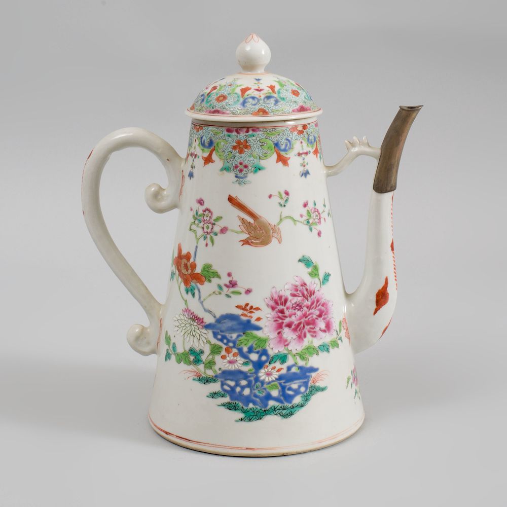 Appraisal: Chinese Export Porcelain Famille Rose Large Coffee Pot and Cover