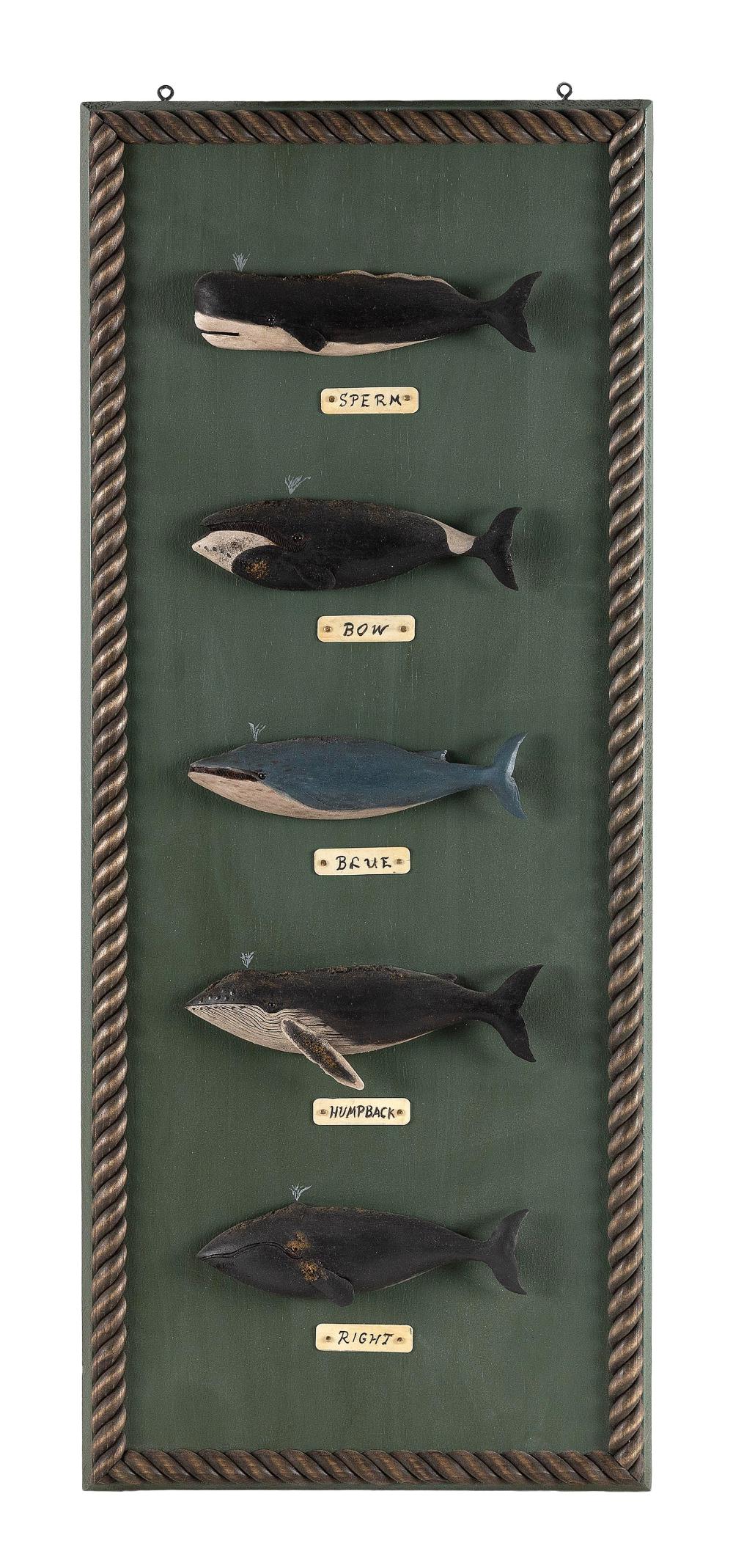 Appraisal: ROGER MITCHELL CARVED AND PAINTED WHALE PLAQUE KINGSTON MASSACHUSETTS CONTEMPORARY