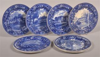 Appraisal: Wedgwood Blue Transfer Historic Views Plates - diam