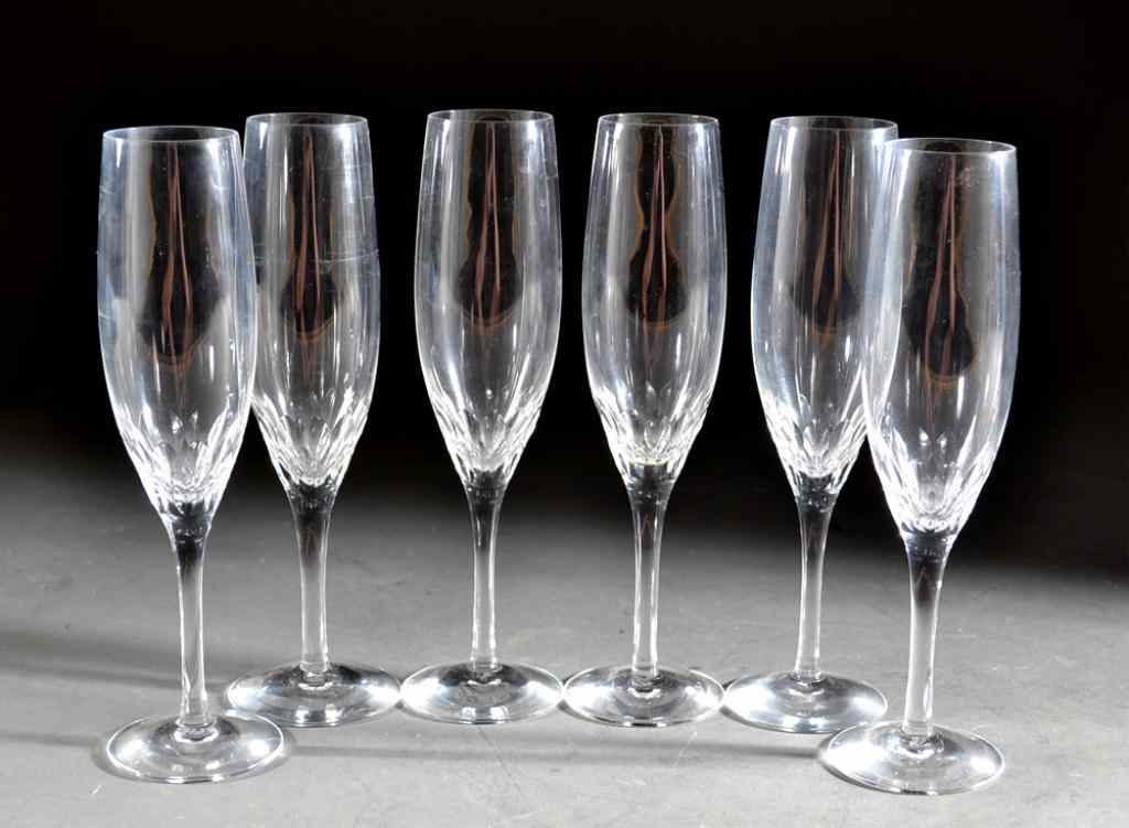 Appraisal: A Fine Group Of Orrefors Champagne FlutesA fine grouping of