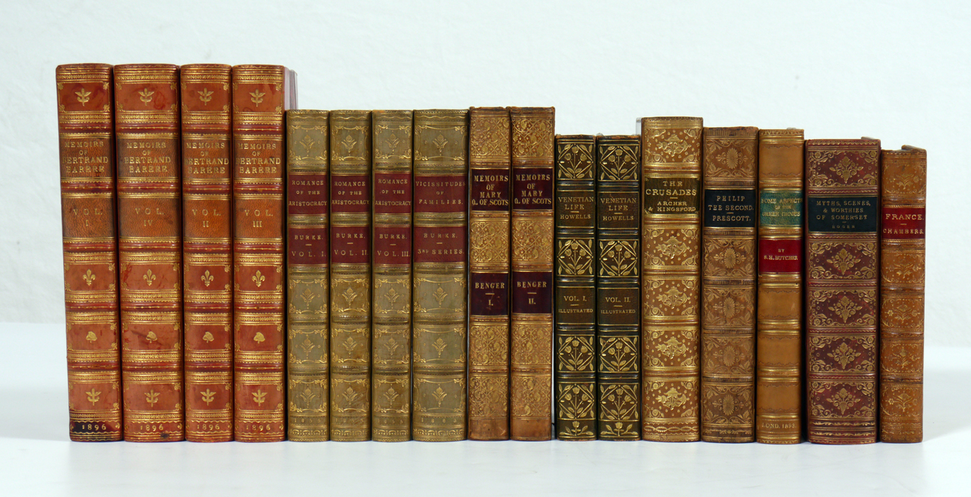 Appraisal: VOLUME HISTORICAL ANTIQUARIAN BOOKS volumes total to include volume ''Romance