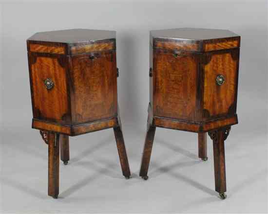 Appraisal: A pair of late George III design rosewood banded and