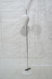 Appraisal: Modernist Chrome Floor Lamp Domed White Metal Sh Modernist Chrome