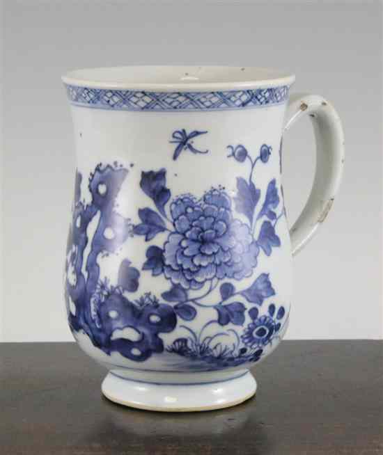 Appraisal: A Chinese export blue and white baluster mug Qianlong period