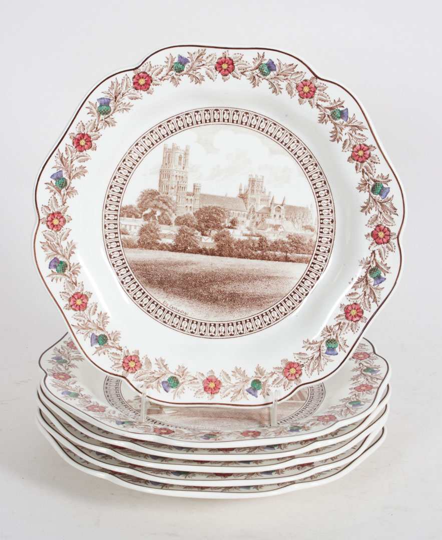 Appraisal: Six Wedgwood china L N E R cathedral plates th