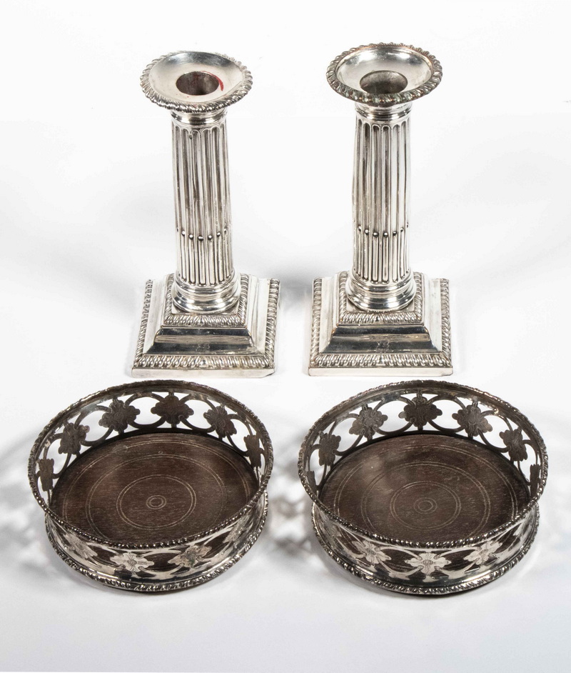 Appraisal: ENGLISH SILVER ON COPPER ACCESSORIES Group of Pieces of th