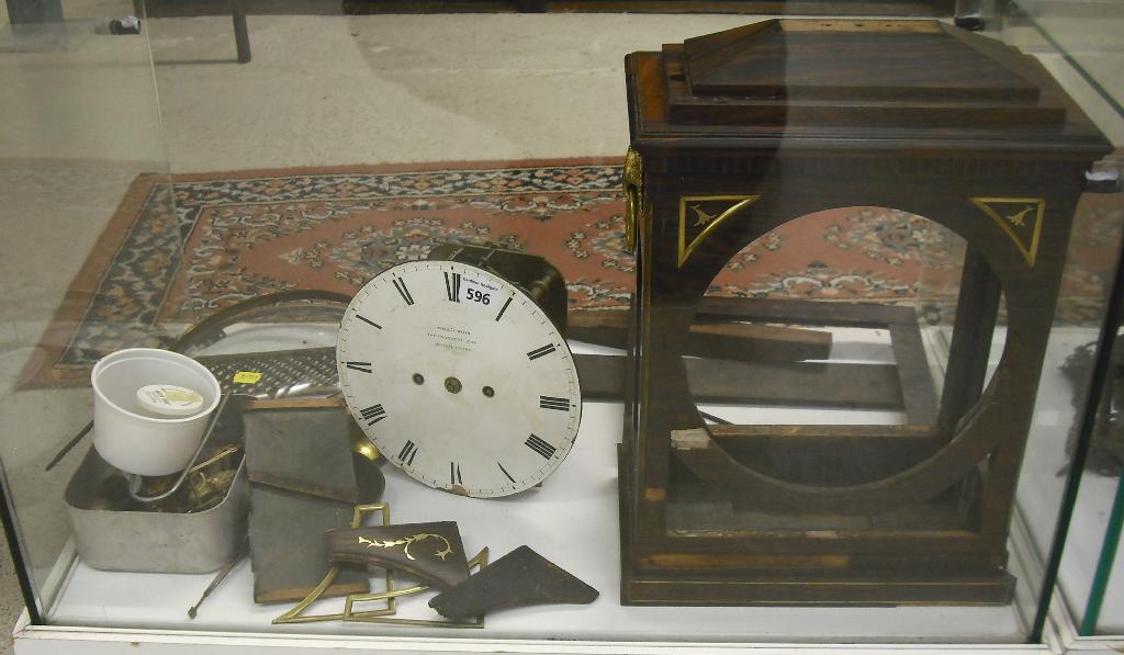 Appraisal: English rosewood double fusee bracket clock the white dial signed