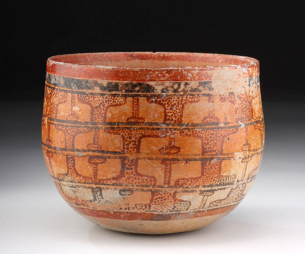 Appraisal: Maya Peten Polychrome Pottery Bowl Pre-Columbian Peten Region Guatemala Maya