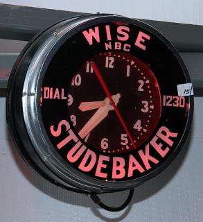 Appraisal: Neon Orange Clock- working NBC