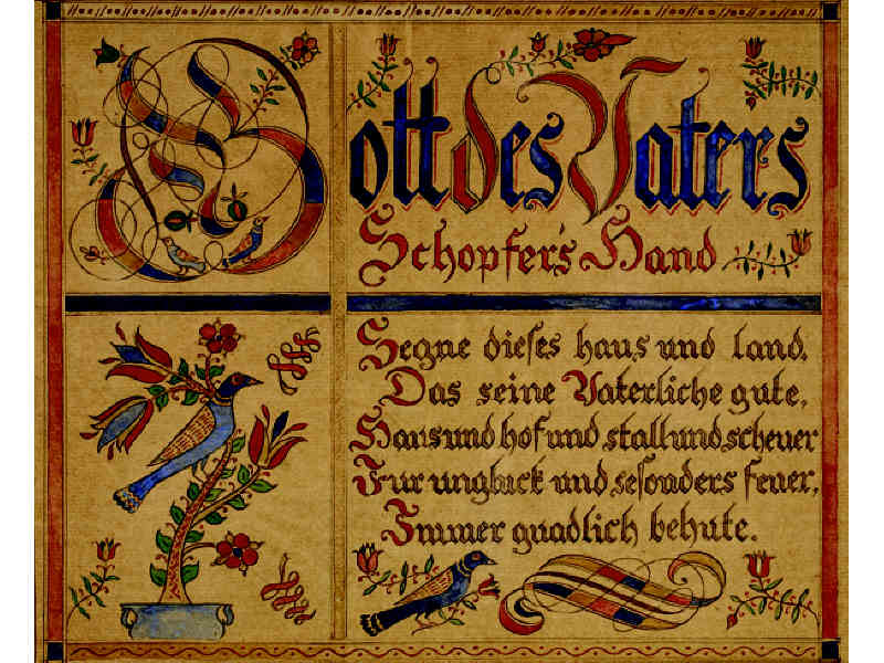 Appraisal: PENNSYLVANIA DUTCH TH CENTURY Fraktur depicting a poem with a