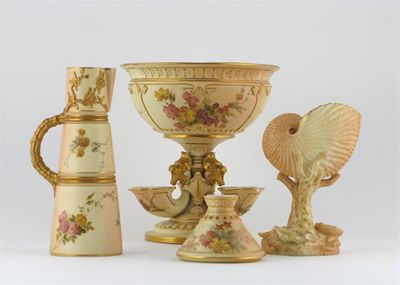 Appraisal: A collection of Royal Worcester blush porcelain including a small