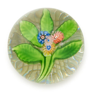 Appraisal: A Miniature Saint Louis Millefiori Nosegay Glass Paperweight with a